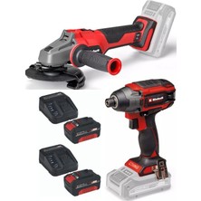 Einhell  Tp-Ci 18/220 Li Bl Vidalama Axxio 18/115 Q Avuç Taşlama  2X4.0AH Kömürsüz  Set