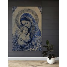 Meryem Ana ve Çocuk Isa Yağlı Boya Görünümlü Dekoratif Ahşap Ev,antre,salon,ofis,mutfak Tablo