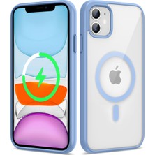 Oyo Store Apple iPhone 11 Kılıf Magsafe Wireless Şarj Özellikli Silikon Oyo Ege Kapak-Mavi Açık