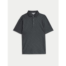 Marks & Spencer Saf Pamuk Geometrik Desenli Polo Üst