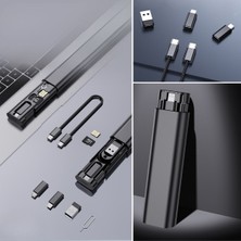 Lowell Home Buffer® Cep Tipi 60W Bas Aç Type-C,iphone Şarj,micro USB Hızlı Şarj Data Kablo Seti  LWL-47U8