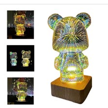 Zigver LED Masa Lambası USB Plug-In 3D Kristal Top Dekoratif Lambalar Aydınlatma Süsler Hediyeler Parti Dekor Düğün Doğum Günü