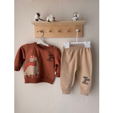 Babudi Dino Make Me Smile Erkek Bebek Takımı – Sweatshirt & Eşofman Altı