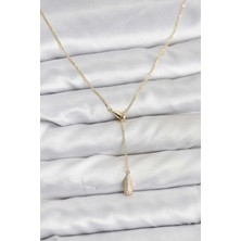 Shopwave Pirinç Gold Renk Asansörlü Damla Model Kadın Kolye - TJ-BKO10799