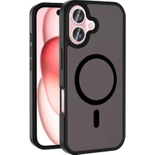 Oyo Store iPhone 16 Plus Kılıf Magsafe Şarj Özellikli Mat Arka Yüzey Oyo Sio Kapak-Siyah