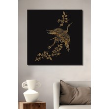 Altın Kanatlı Efsanevi Kuş Yağlı Boya Görünümlü Dekoratif Ahşap Ev,antre,salon,ofis,mutfak Tablo