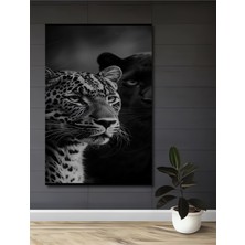 Vahşi Doğa Aslanları Kara Kalem Görünümlü Modern Sanat Dekoratif Ahşap Ev,antre,salon,ofis Tablo