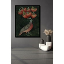 Görsel Işıltısı Kuş Bahçesi Ahşap Ev,antre,salon,ofis,mutfak,yatak Odası Tablo Çerçeve Görünümlü