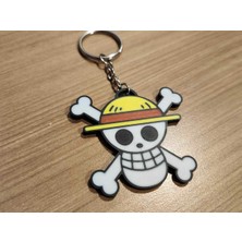 2 Adet One Piece Luffy Korsan Logolu Anahtarlık