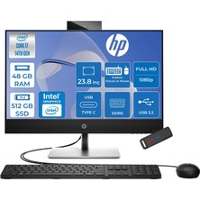 Hp Proone 440 G9 Intel Core  I7 5.2ghz 14700T 48GB 512GB SSD Intel UHD 770 23.8" Fhd IPS 250NITS Windows 11 Pro All In One Bilgisayar C9YL6ATP17 + Zettausb