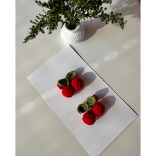 Livadesign7 Yenidoğan Bebek Tokası Kiraz El Emeği 2'lü Pens Toka Seti