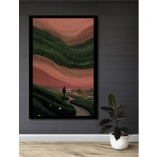 Peri Masalı Orman Manzarası Sulu Boya Görünümlü Ahşap Ev,antre,ofis,mutfak Tablo Çerçeve Görünümlü