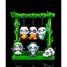 Panda Ailesi Anahtarlık Seti (6’li) | 3D Baskı | Sevimli Dekoratif Anahtarlıklar