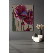 Muhteşem Gelincik Çiçeği Yağlı Boya Görünümlü Modern Sanat Ahşap Dekoratif Ev,antre,salon Tablo