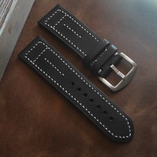 Ventum 18MM Uyumlu Siyah Deri Saat Kordonu Gerçek Deri Saat Kayışı