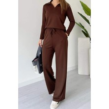 Balenbi Kadın Modal Kumaş Polo Yaka Uzun Kollu Takım 1126