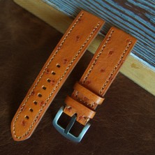 Ventum 16MM Uyumlu Açık Taba Deve Kuşu Deri Saat Kordonu Gerçek Deri Saat Kayışı