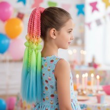 TeknoKapsül Balon ve Düz Salaş Örgülü Simli Lastikli At Kuyruğu / ACM05