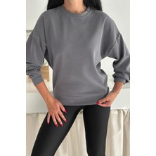 Balenbi Premium Modal Kumaş Bisiklet Yaka Kadın Sweatshirt 1124