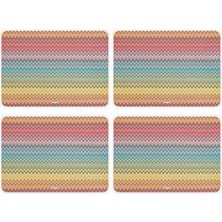 The Grade Amerikan Servis 4'lü Set Zikzak Desen Leke Tutmaz Amerikan Servis Modelleri Yemek Tabağı Altlığı