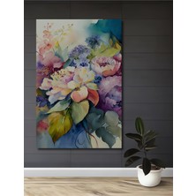 Bahar Çiçekleri Sulu Boya Görünümlü Ahşap Dekoratif Ev,antre,salon,ofis,mutfak,yatak Odası Tablo
