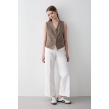 Jaste Kadın Astarlı Düğme Detaylı Yelek HAKİ