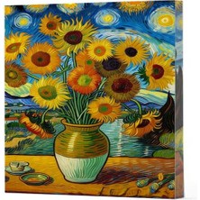 TeknoKapsül Van Gogh 10 - Ayçiçekleri Çizgili Yan Boyamalı Defter