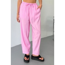 Feela Moda Kadın Modal Cupra Beli Lastikli Çımalı Şalvar Pantolon 2019