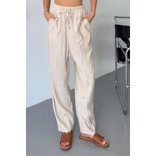 Feela Moda Kadın Modal Cupra Beli Lastikli Çımalı Şalvar Pantolon 2019