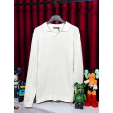 Zegna Polo Yaka Beyaz Erkek Triko