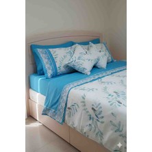 Yarımada Kadın Kooperatifi Yüzde Yüz Pamuklu Poplin Kumastan Ozenle Hazirlanmis, Ozel Dikim, Dantel Detayli, 4 Adet Yastikli, Alt Çarşafi Düz Poplin Kumastan, Nevresim Takimi.