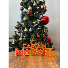 Turuncuhane Captain Marvel Marvel Avengers Logo Masaüstü Dekor Koleksiyon Figürü Hediyelik Dekoratif Obje 16 cm