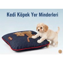 Patitex Kedi Minder -Köpek Minder-Gabardin Kumaş-Yıkanabilir-Kedi Figürlü