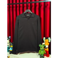 Zegna Polo Yaka Siyah Erkek Triko