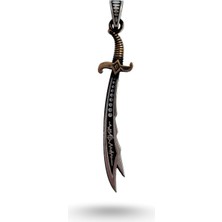 925 Ayar Gümüş Büyük Boy H.ali Zülfikar Kılıcı Erkek Kolye Ucu