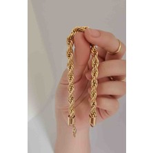 Xuping Jewelry Kalın Örgü Zincir Gold Kadın Bileklik – Modern & Şık
