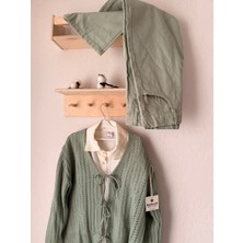 Babudi Yeşil Triko Hırka Gömlek & Pantolon Takım – Şık Kız Çocuk Kombini