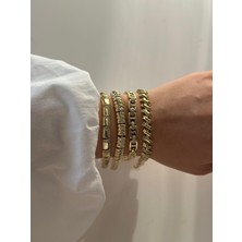 Luckyb Store Altın Kaplama Sıra Taşlı Bileklik