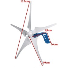 Ata 24V 5000W Rüzgar Türbini Sıfır ürün 5 kanat