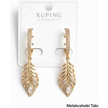 Xuping Jewelry Xuping Zirkon Taşlı Yaprak Form Uzun Sallantılı Kadın Küpe