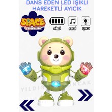 Yıldırım Oyuncak Pilli Sesli Müzikli Dans Eden LED Işıklı Kolları Ayakları Hareketli Fonksiyonlu Işıklı Ayıcık Robot