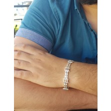 Canka Menteşeli Erkek Gümüş Bileklik