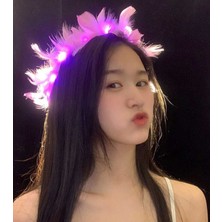 Ayder Timya Led Işıklı Rengarenk Yanan 3 Fonksiyonlu Otrişli Parti Tacı Pembe Renk 12x12 cm TG/Tmya1395 210086