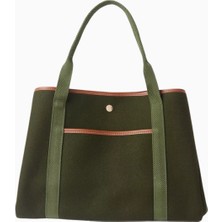 Medium Traversee Tote Çanta, Yün ve Deri Detaylı Lüks Fransız Tasarım