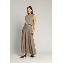 Nisan Triko Volanlı Triko Etek