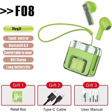 F08 Dijital Şarj Göstergeli Tws Bluetooth Kulaklık - Yeşil STEPLYA-48387