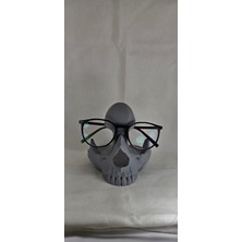 Dekoratif Kafatası Gözlük Standı | Modern Masaüstü Organizer & Obje