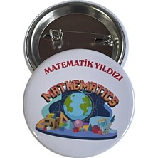 Matematik Yıldızı Öğrenci Rozeti Çanta Rozeti-Yaka Iğnesi (44MM) 1 Adet