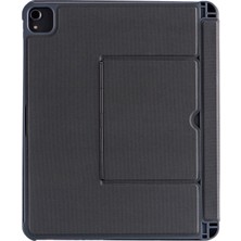 T5509D iPad Pro 12.9 (2022) Kılıf Palermo Ledli Klavyeli Standlı Tablet Kılıfı - Siyah Steplya