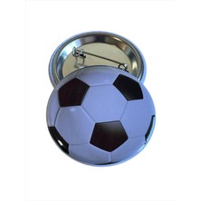 Siyah Beyaz Futbol Topu Metal Buton Rozet ( 44MM) 1 Adet